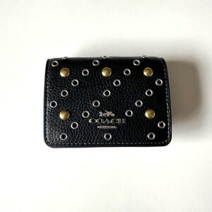Coach Black Wallet with Gold and Silver Accents